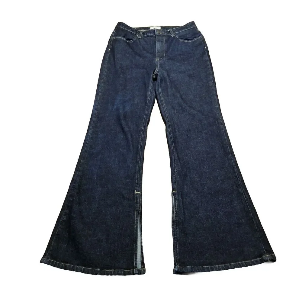 Oliver Logan Jeans Women's Size 28 Russel Flare Split Hem Stretch Denim (29x30)